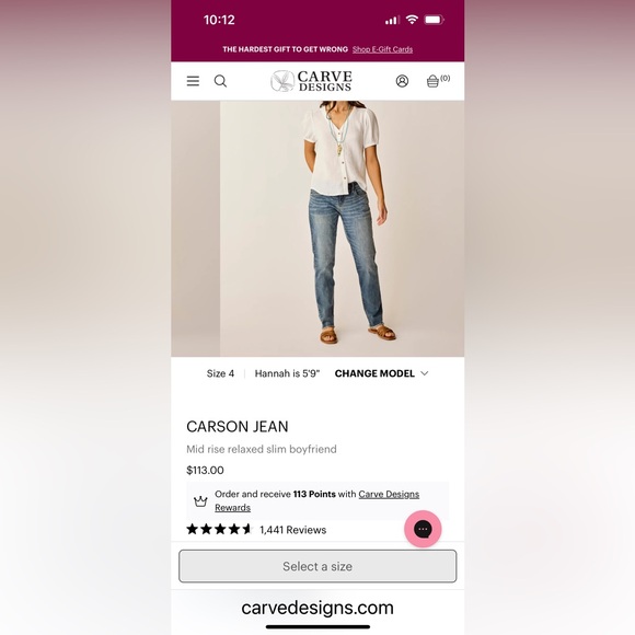 Carve Designs Blue Straight Leg Jeans - Picture 3 of 7